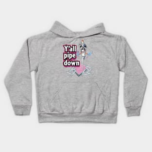 PCR Pipette Funny Cute Science Cartoon - Y'all pipe down Kids Hoodie